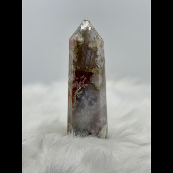 Gorgeous XLarge Flower Agate Crystal Obelisk Tower - Picture 4 of 4